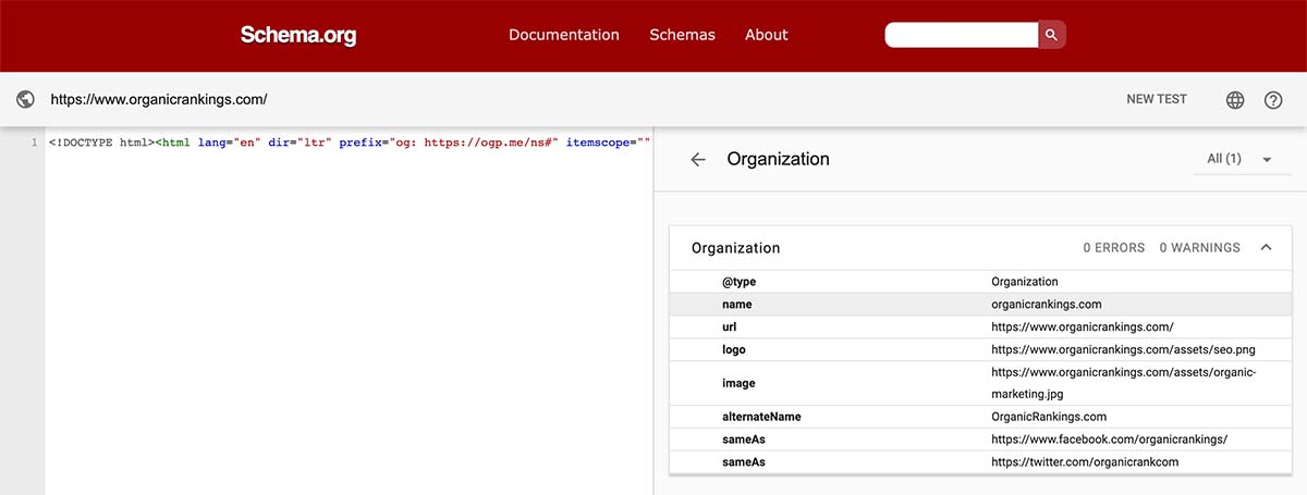 Schema for Homepage